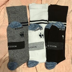 Men's Compression Socks - Gray, White, and Black